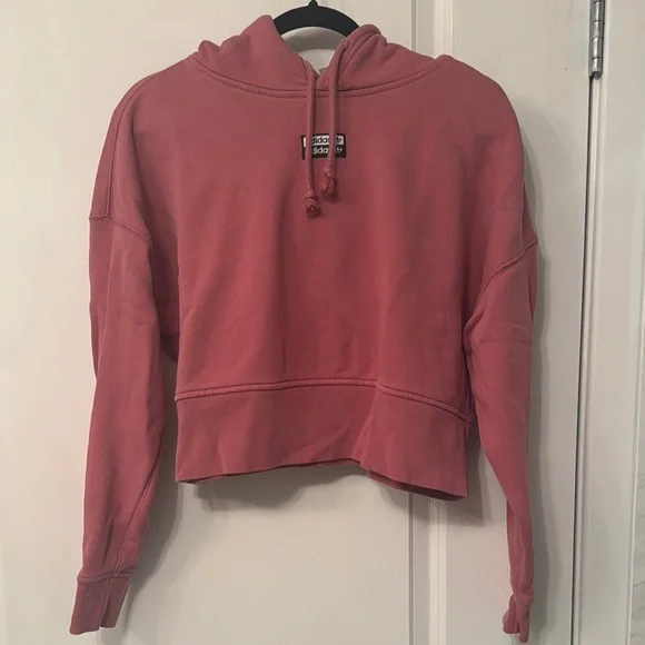 Adidas Pink Cropped Hoodie - Picture 2 of 4